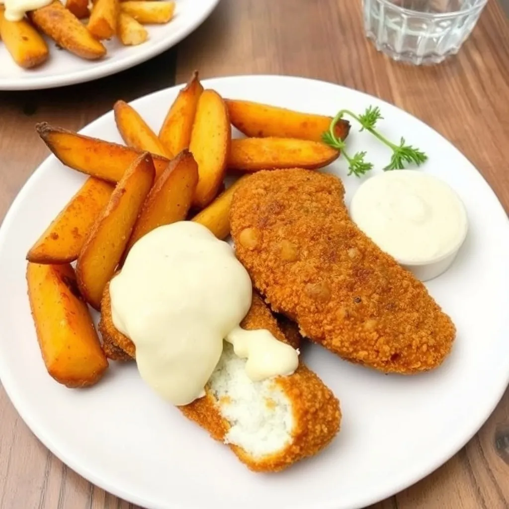 Crispy cod nuggets with sweet potato wedges 1 resultat