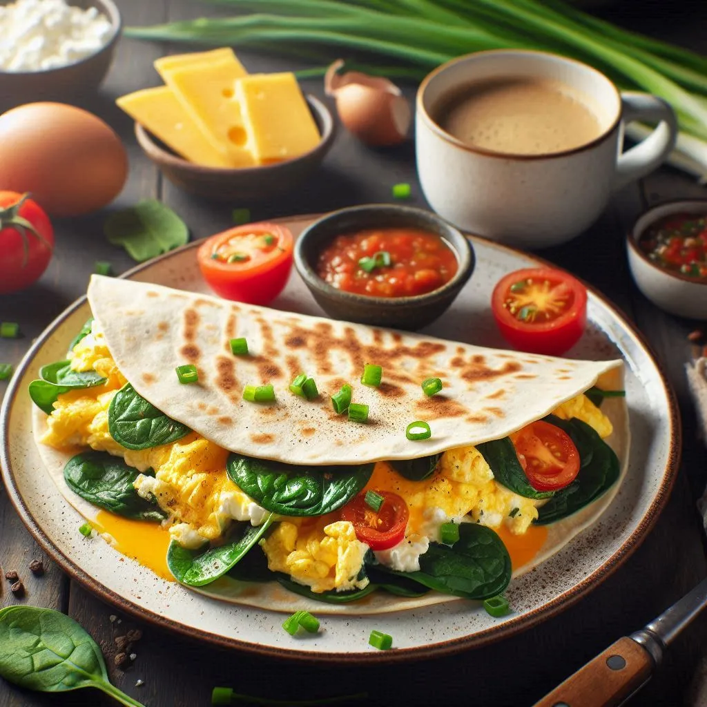 Egg and Spinach Breakfast Quesadillas resultat