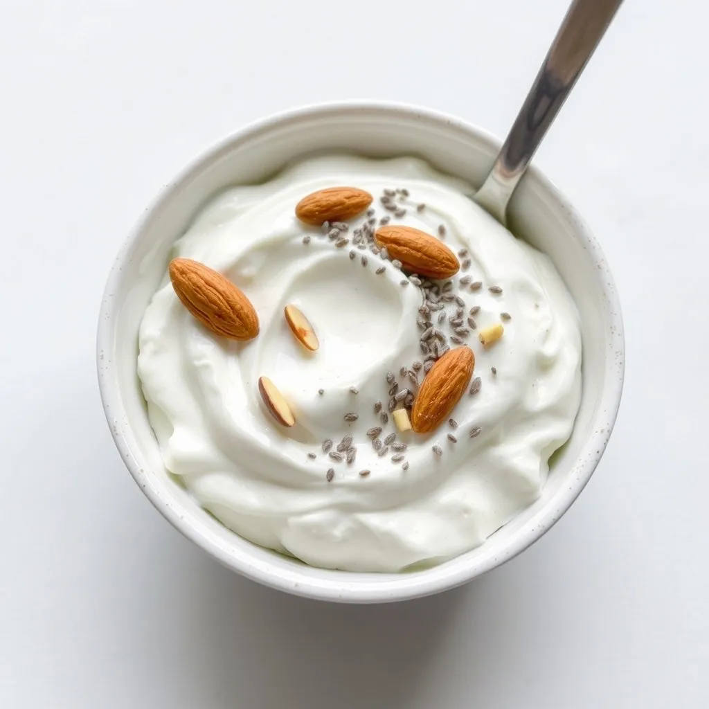 Greek yogurt with chia seeds and almonds1