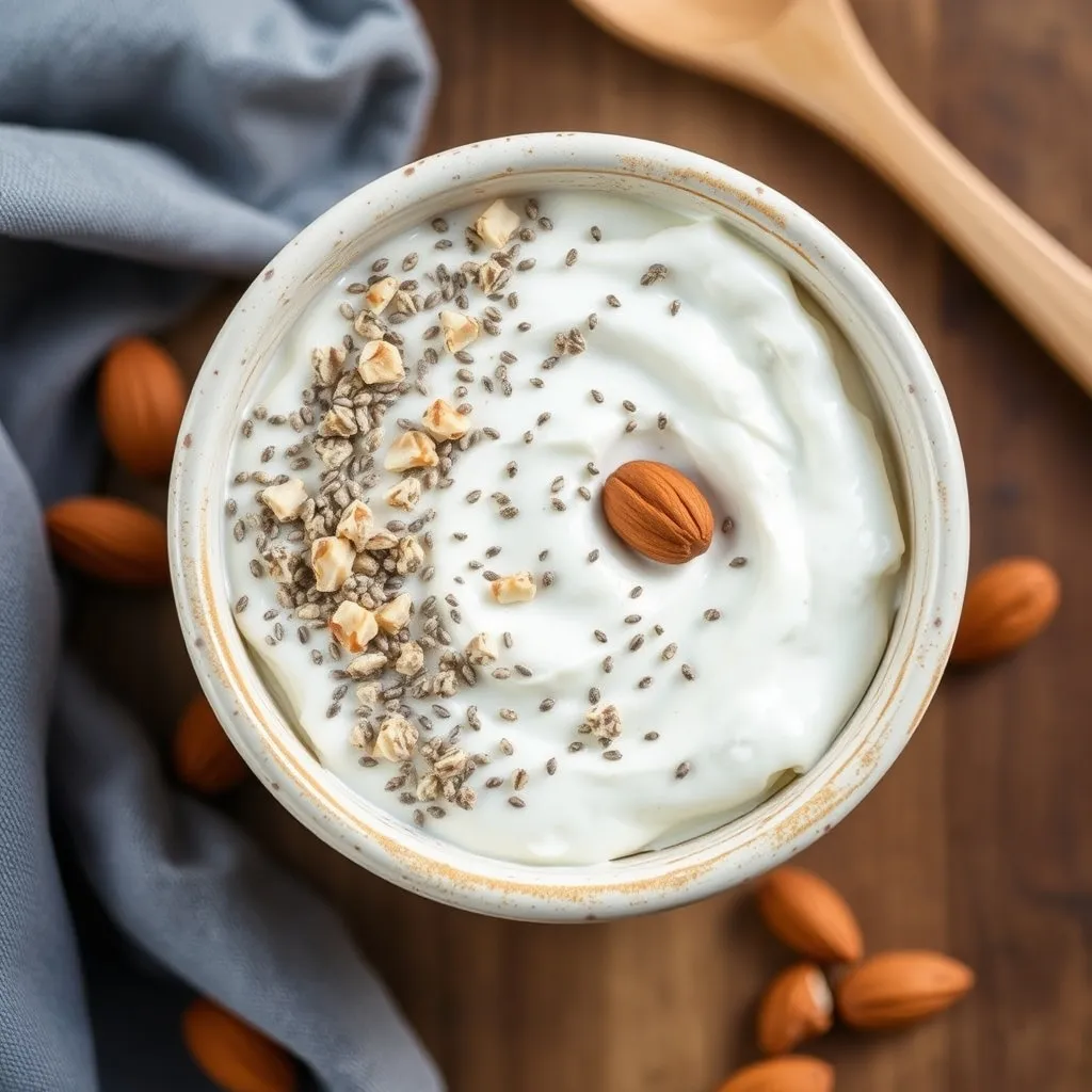 Greek yogurt with chia seeds and almonds2