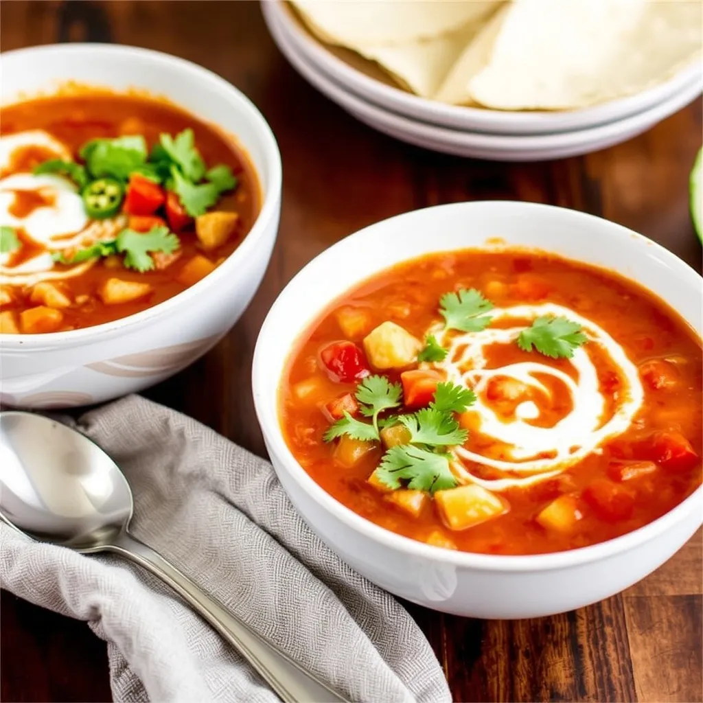 Hearty turkey tortilla soup with vegetables and fresh cilantro – chicken and turkey lunch recipes for kids