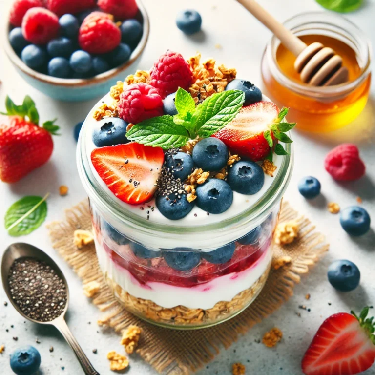 HEAVENLY Greek Yogurt BREAKFAST Parfait with Berries and Granola