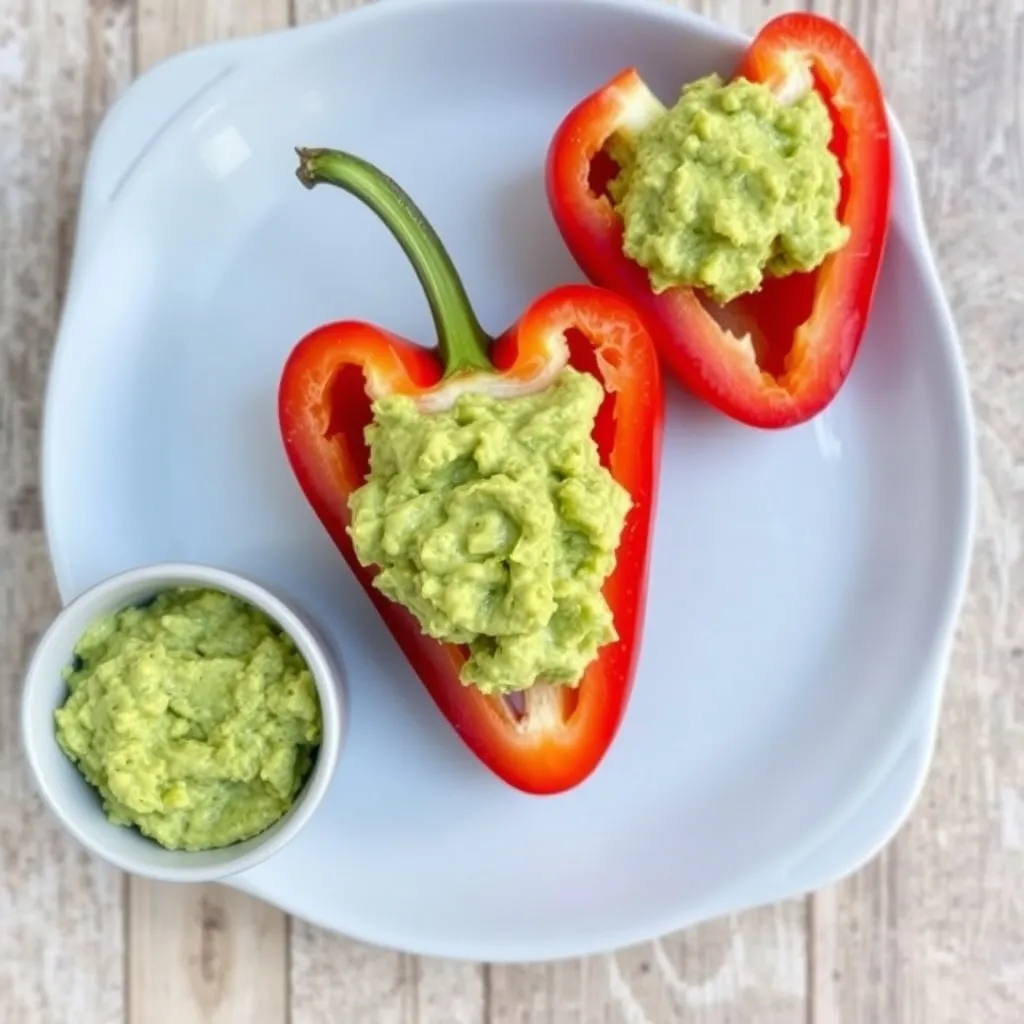 Bell Pepper Slices with Guacamole resultat