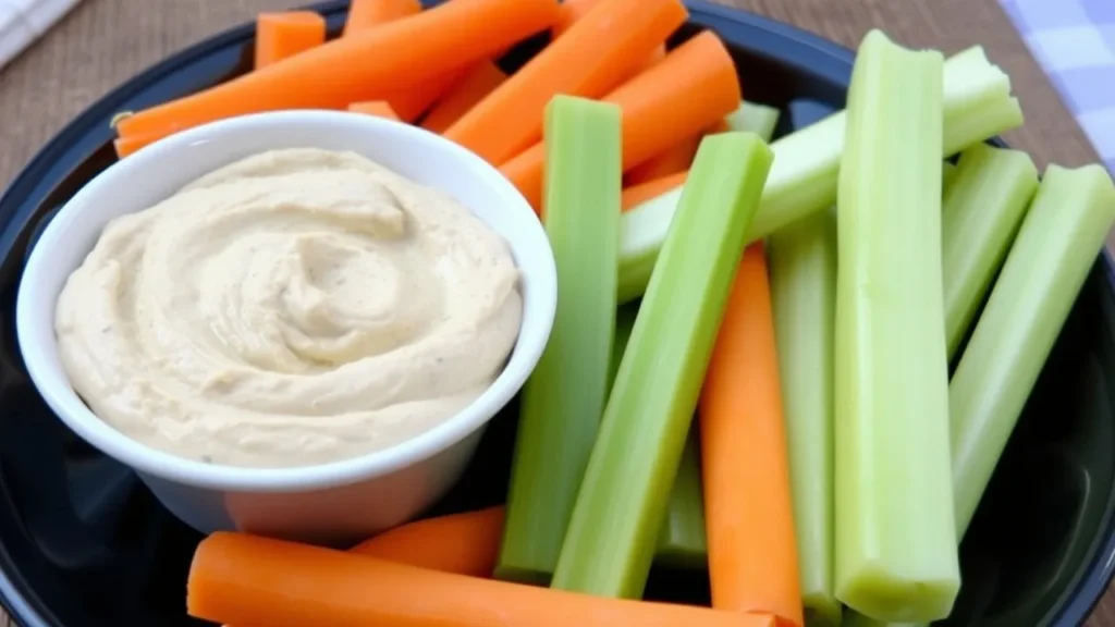 Carrot and Celery Sticks with Hummus