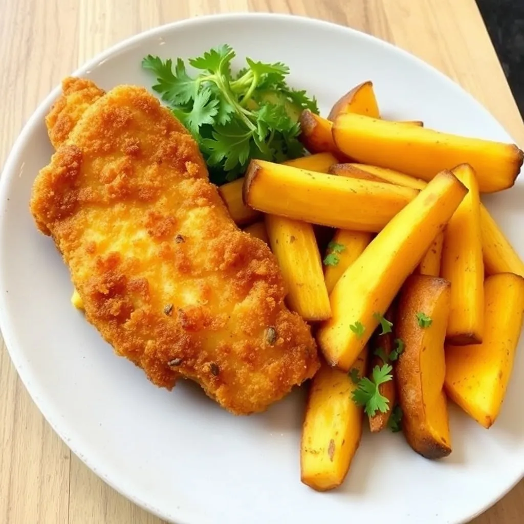 Crispy cod nuggets with sweet potato wedges 3 resultat