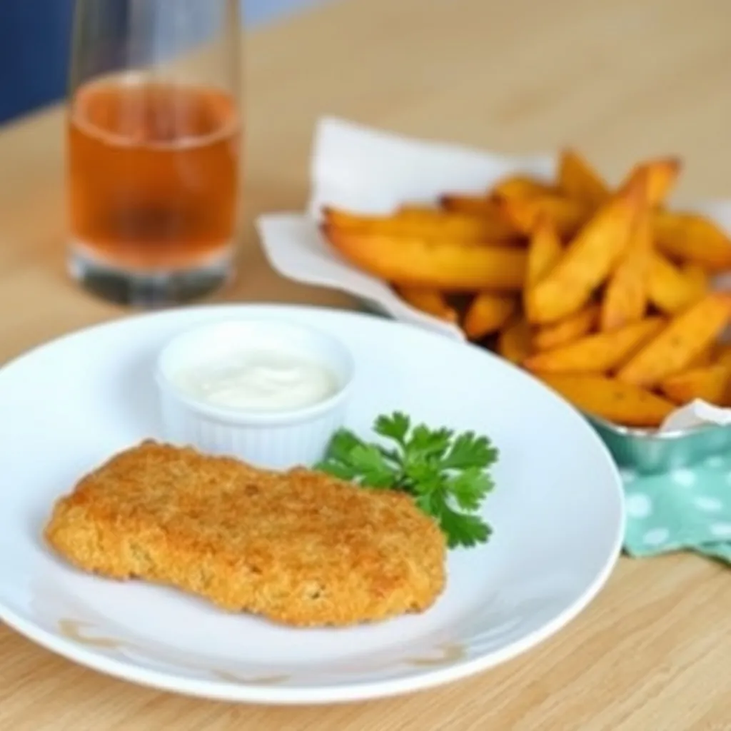 Crispy cod nuggets with sweet potato wedges resultat