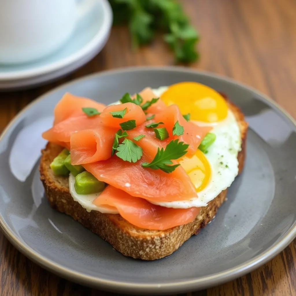 Egg and Avocado Toast with Smoked Salmon 1