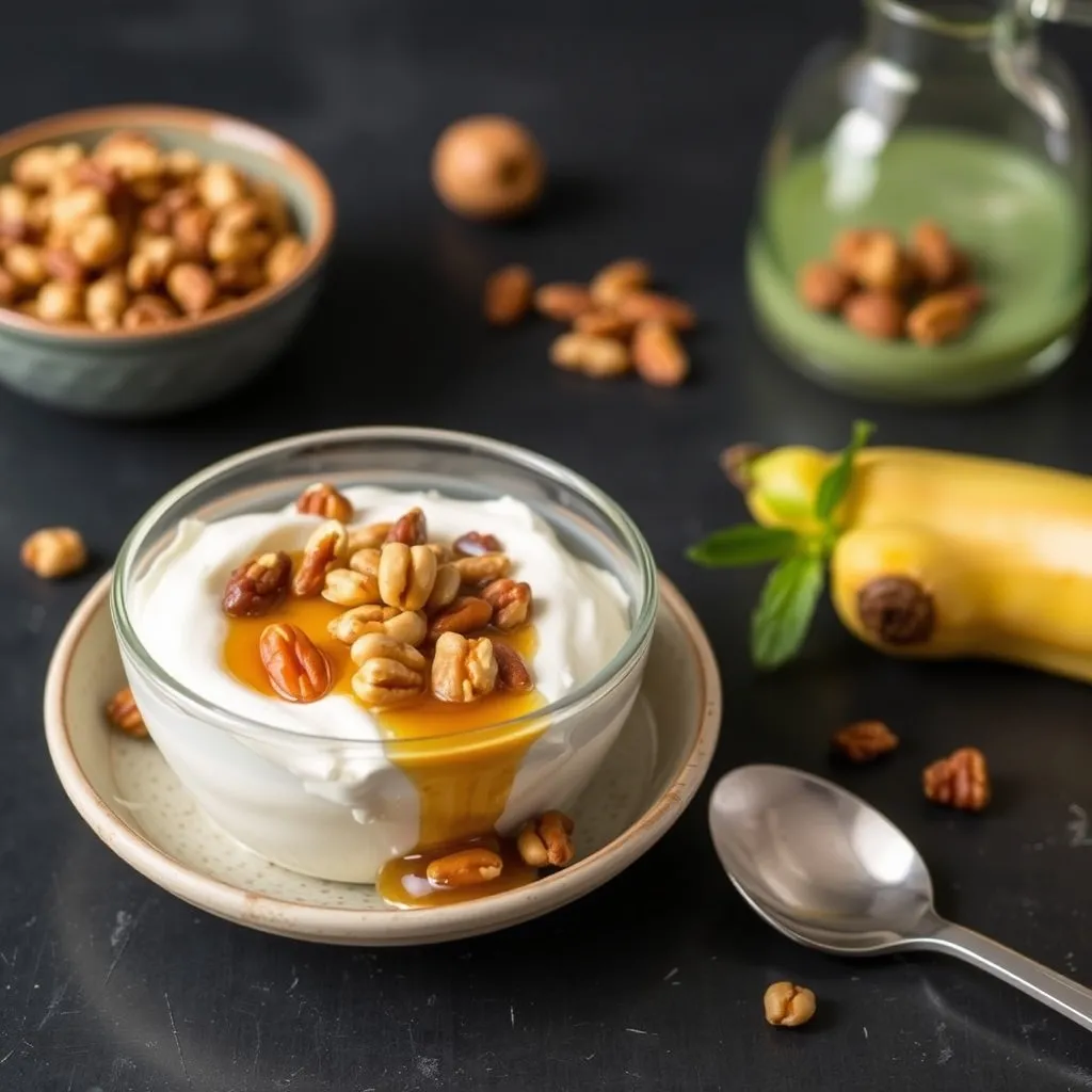 High-protein healthy snacks_Greek yogurt with honey and nuts