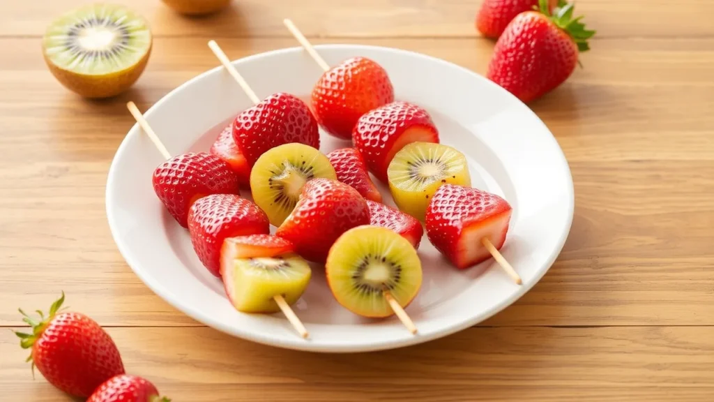 Kiwi and Strawberry Skewers