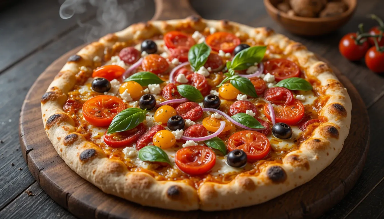 Mediterranean vegetable pizza resultat