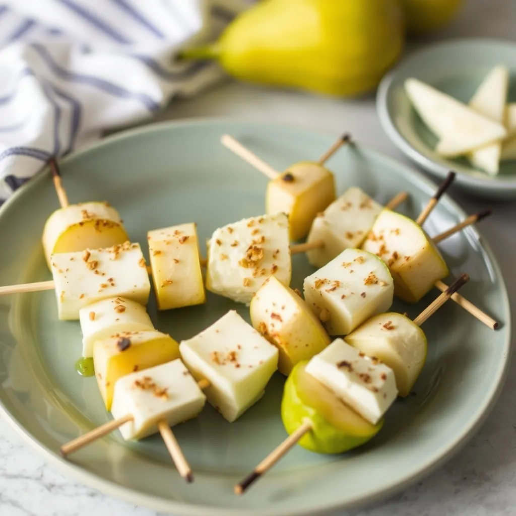 Pear and Cheese Skewers