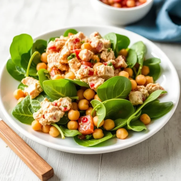 Delicious Tuna Salad with Chickpeas and Spinach: A Nutritious Lunch Recipe