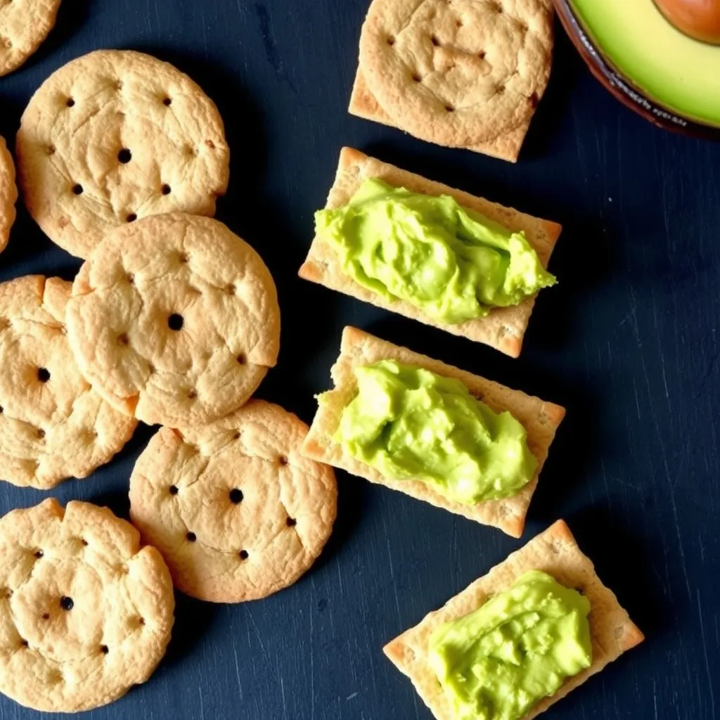 Whole Wheat Crackers with Avocado Spread