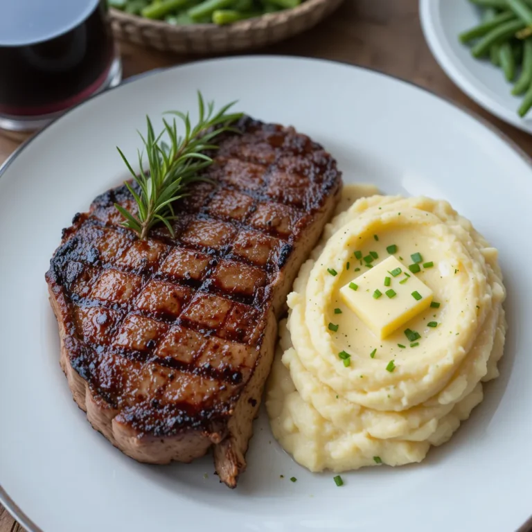 Delicious Grilled Steak with Mashed Potatoes : A Hearty Meal
