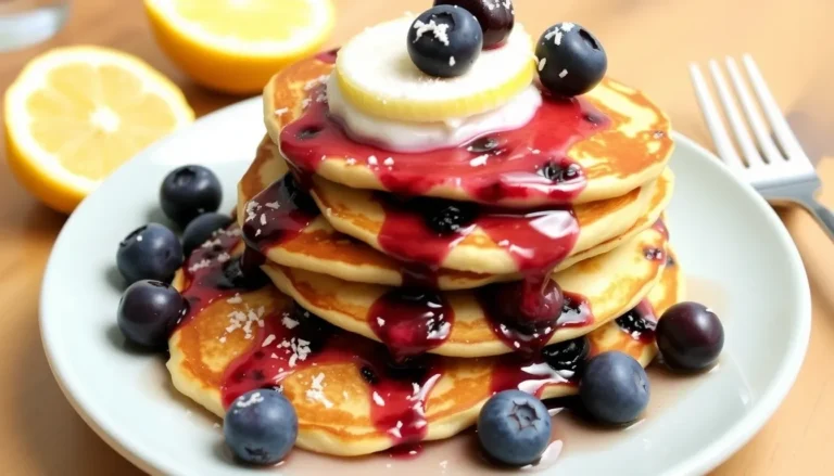 Fluffy Lemon Blueberry Pancakes: Bright, Sweet & Perfect for Breakfast