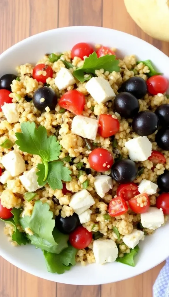 Mediterranean Quinoa Salad with Feta and Olives Crunchy Mediterranean Salad