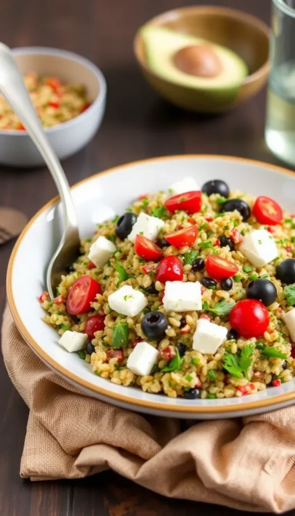 Mediterranean Quinoa Salad with Feta and Olives Spicy Mediterranean Salad