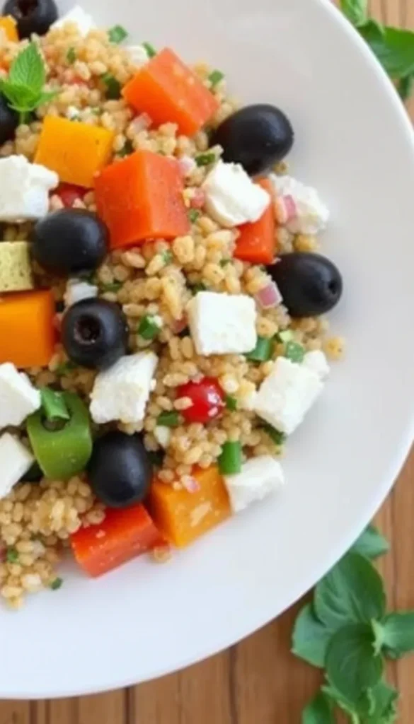mediterranean quinoa salad with feta and olives