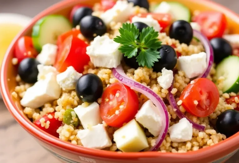 Mediterranean Quinoa Salad  with Feta and Olives – A Healthy Lunch Option