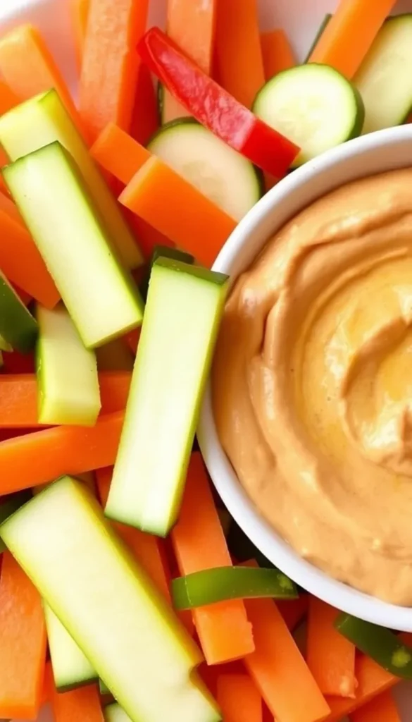 Healthy lunchbox snacks for kids: Veggie sticks with hummus