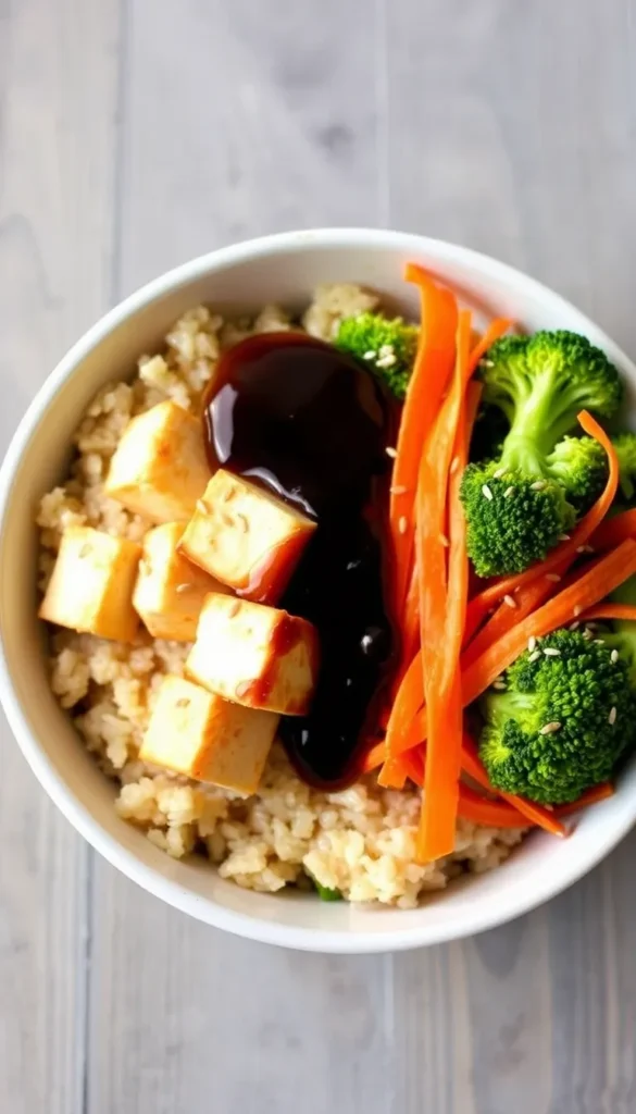 vegetarian dinner bwls : Asian-Inspired Tofu & Rice Bowl