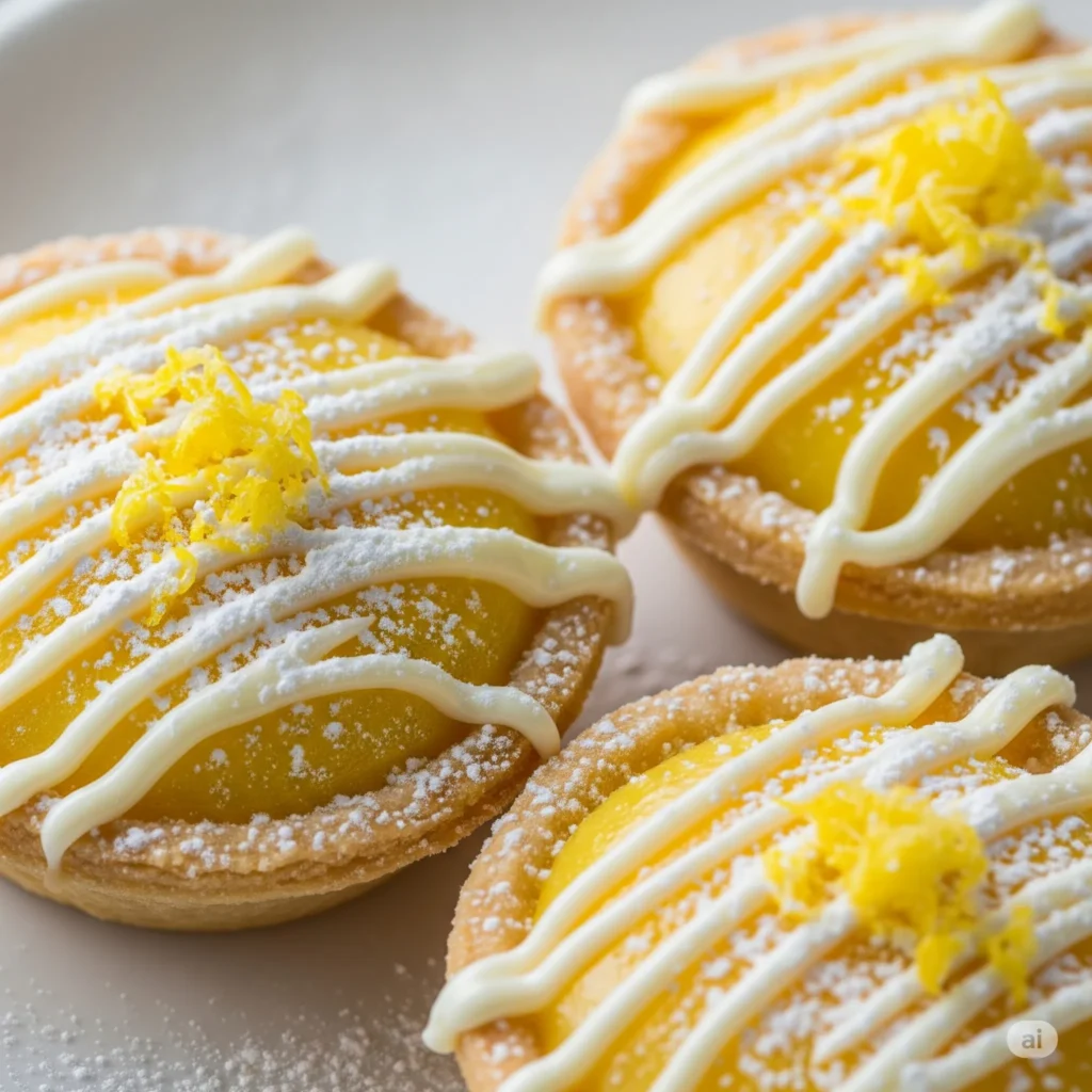 Chocolate drizzle baby lemon impossible pies with white chocolate topping — picky eater approved citrus snack