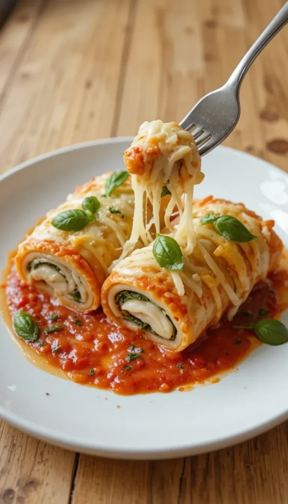 Zinc-rich recipes for kids featuring turkey and spinach lasagna roll-ups, a fun and nutrient-dense dinner high in zinc and iron.