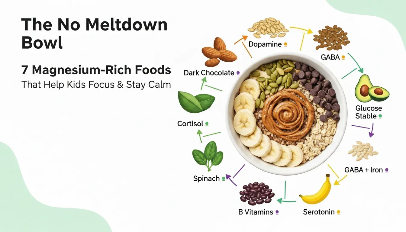 Magnesium rich foods chart for kids focus and calm